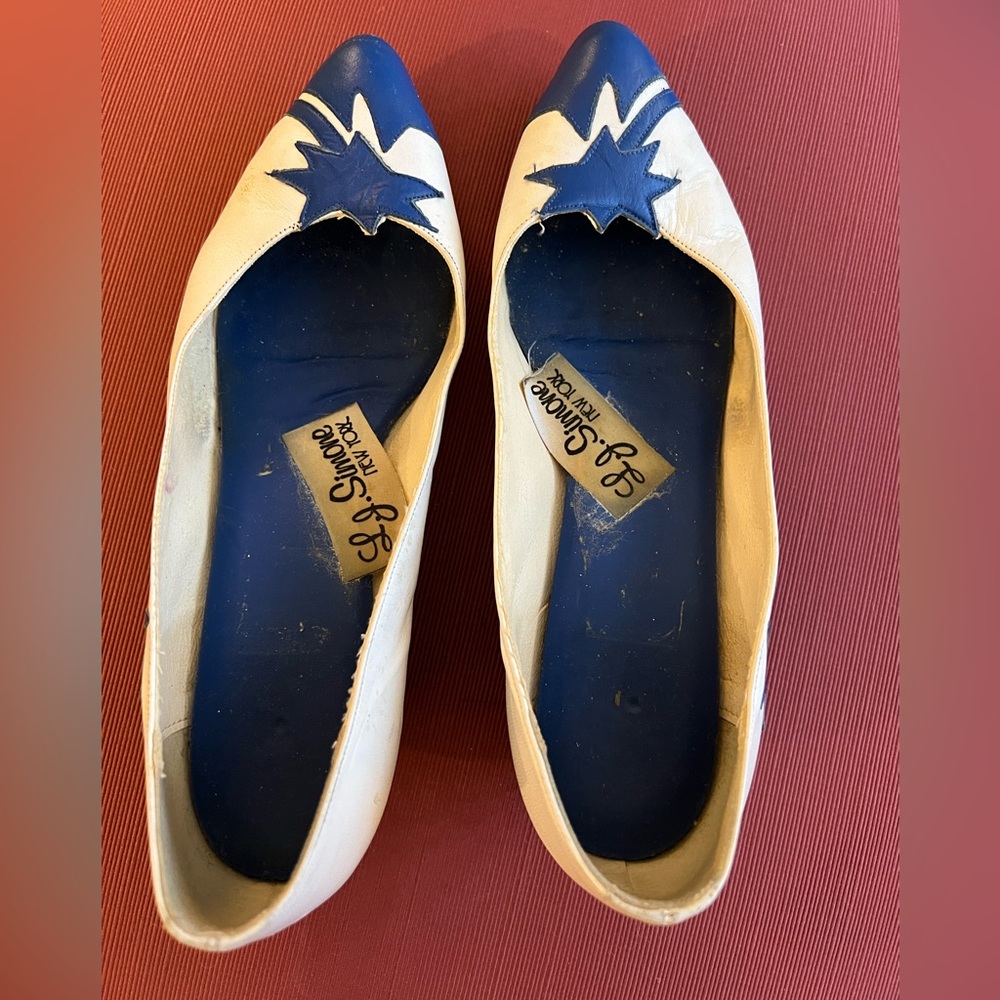 Vintage 1980s Blue & White Heels L.J Simone
